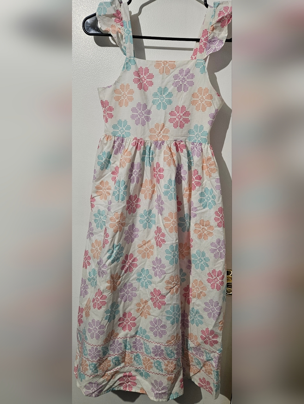 Btween Girls White Floral Sleeveless Sundress - Pastel Multi 10